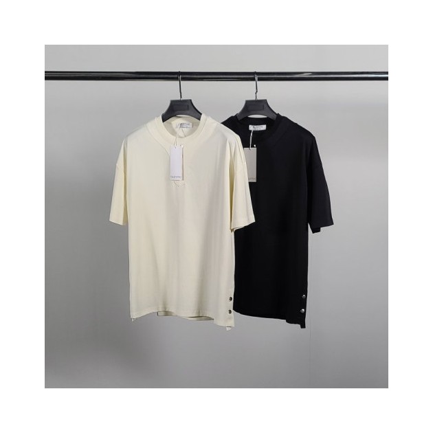 VALENTINO 발렌티노 절개 락스터드 라운드 반팔티